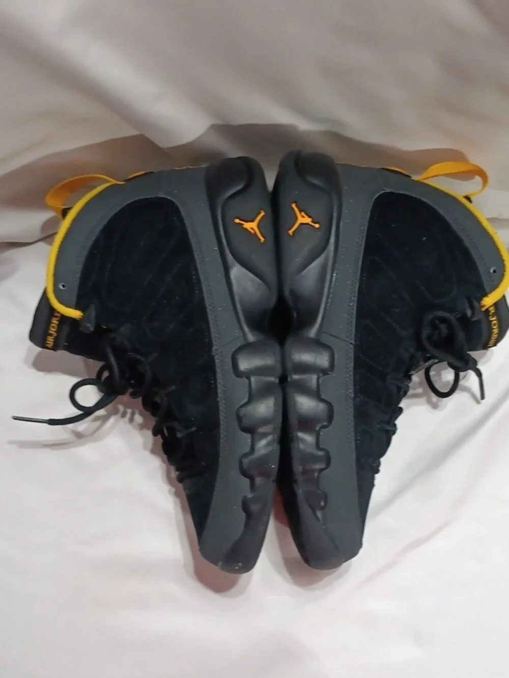 Jordan Black and Yellow High-Top Basketball Sneakers
